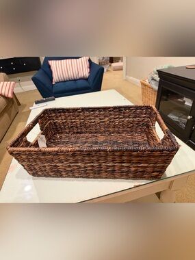 RARE Pottery Barn Havana rectangular Woven Basket 20 x 12 x 6 inches